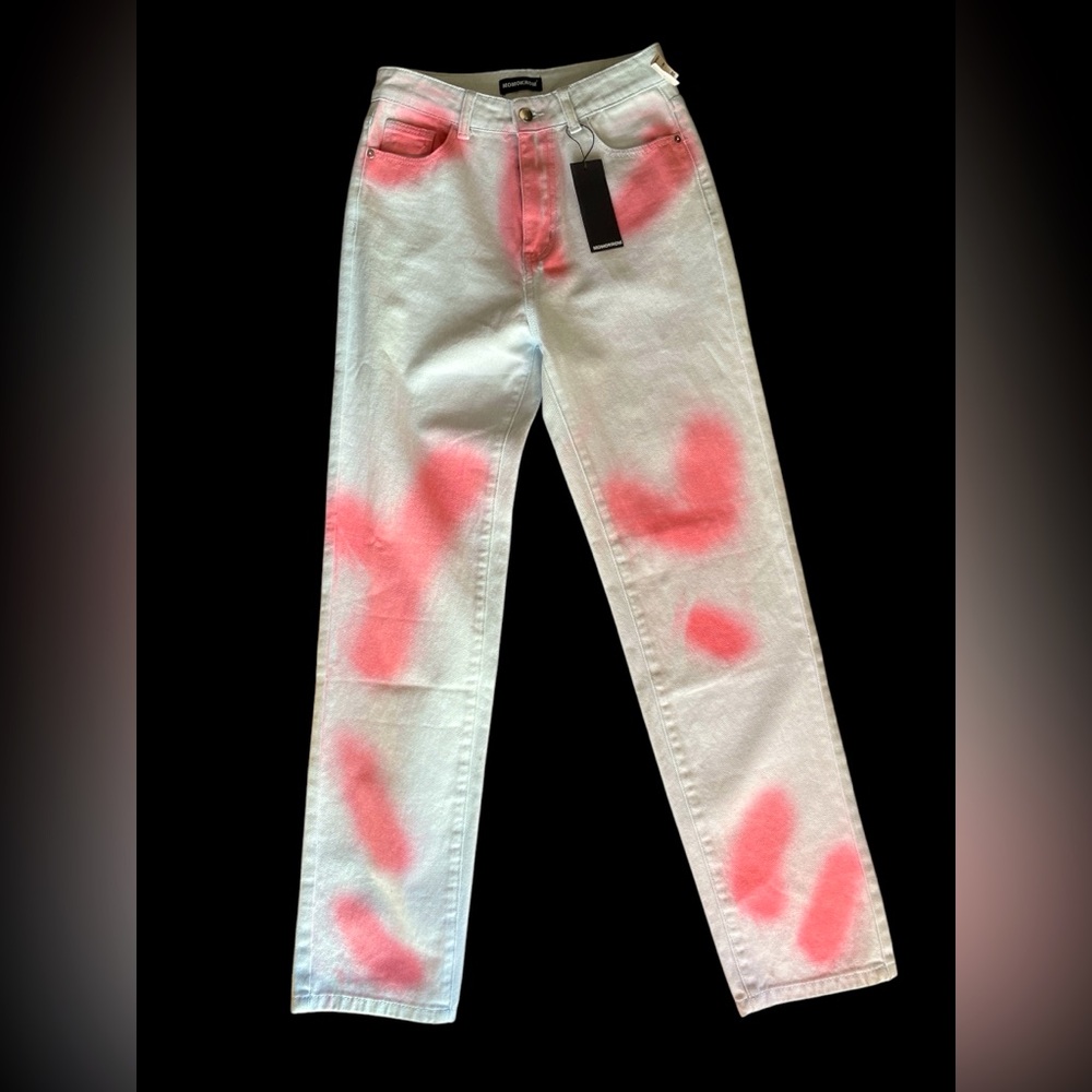 MomOkRom Tie Dye Straight Jeans Size 4/6 (NWT)